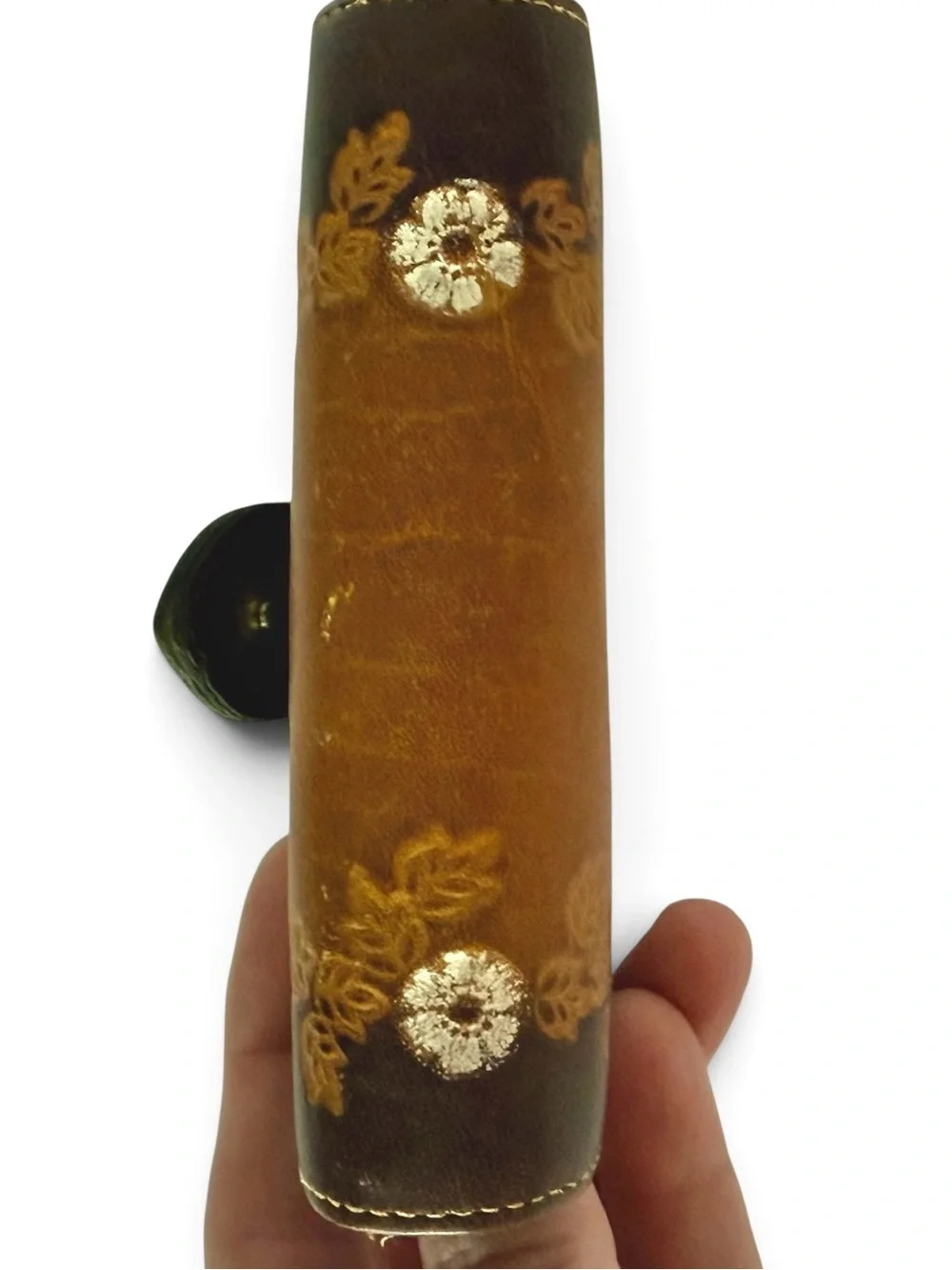 Vintage Baronet Tooled Leather Floral Cowhide Wallet Brown Western Boho Bifold